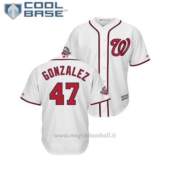 Maglia Baseball Uomo Washington Nationals Gio Gonzalez 2018 All Star Game Cool Base Bianco